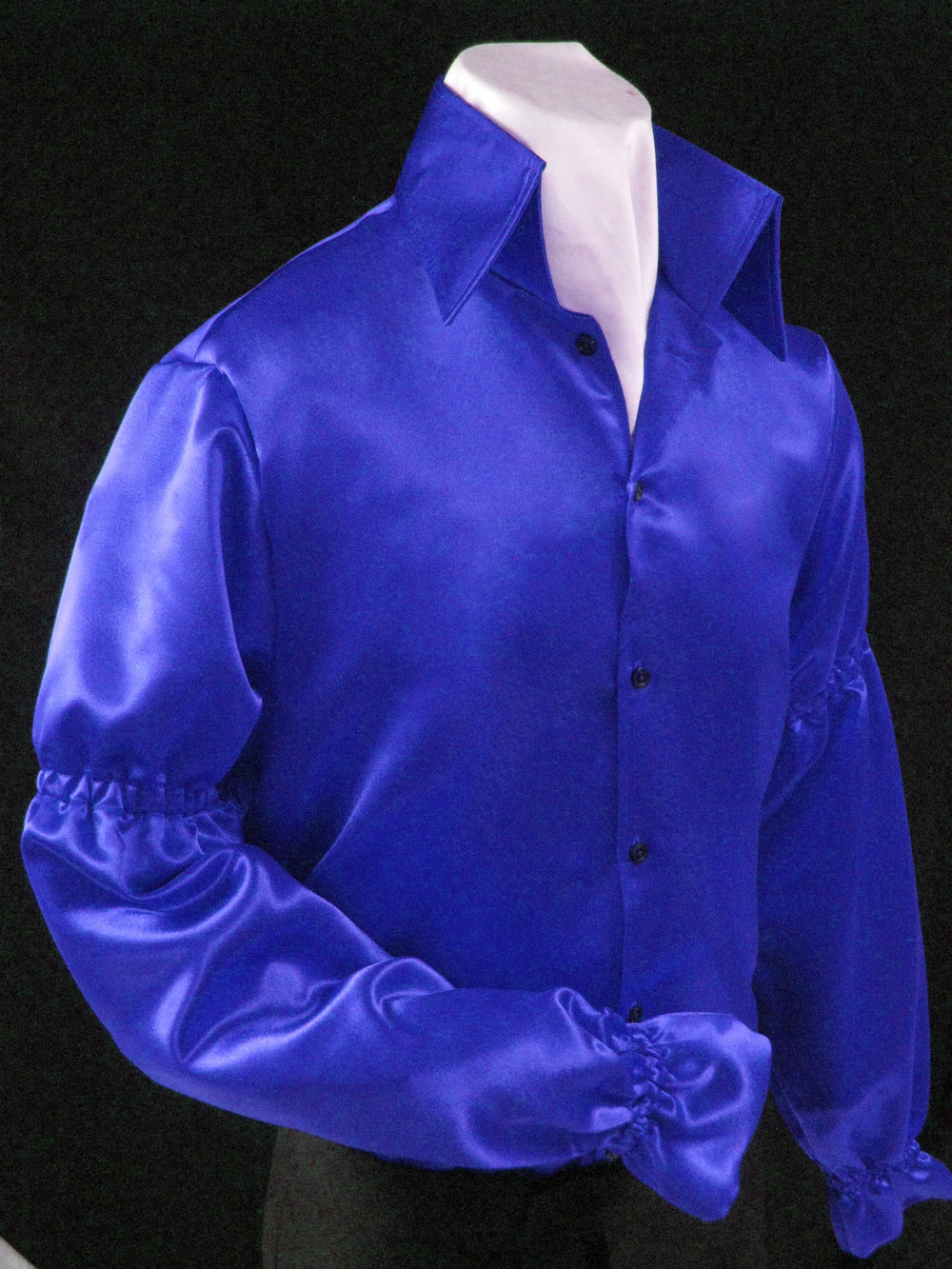 Royal Blue Shimmer Satin Shirt — B&K Enterprises Costume Company